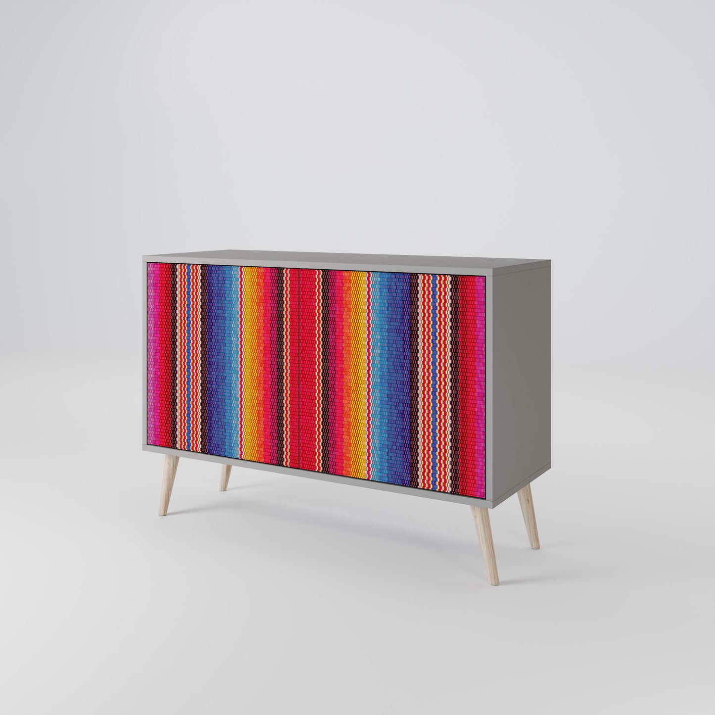 ETHNIC MEXICAN 2-Door Sideboard in Grey Finish
