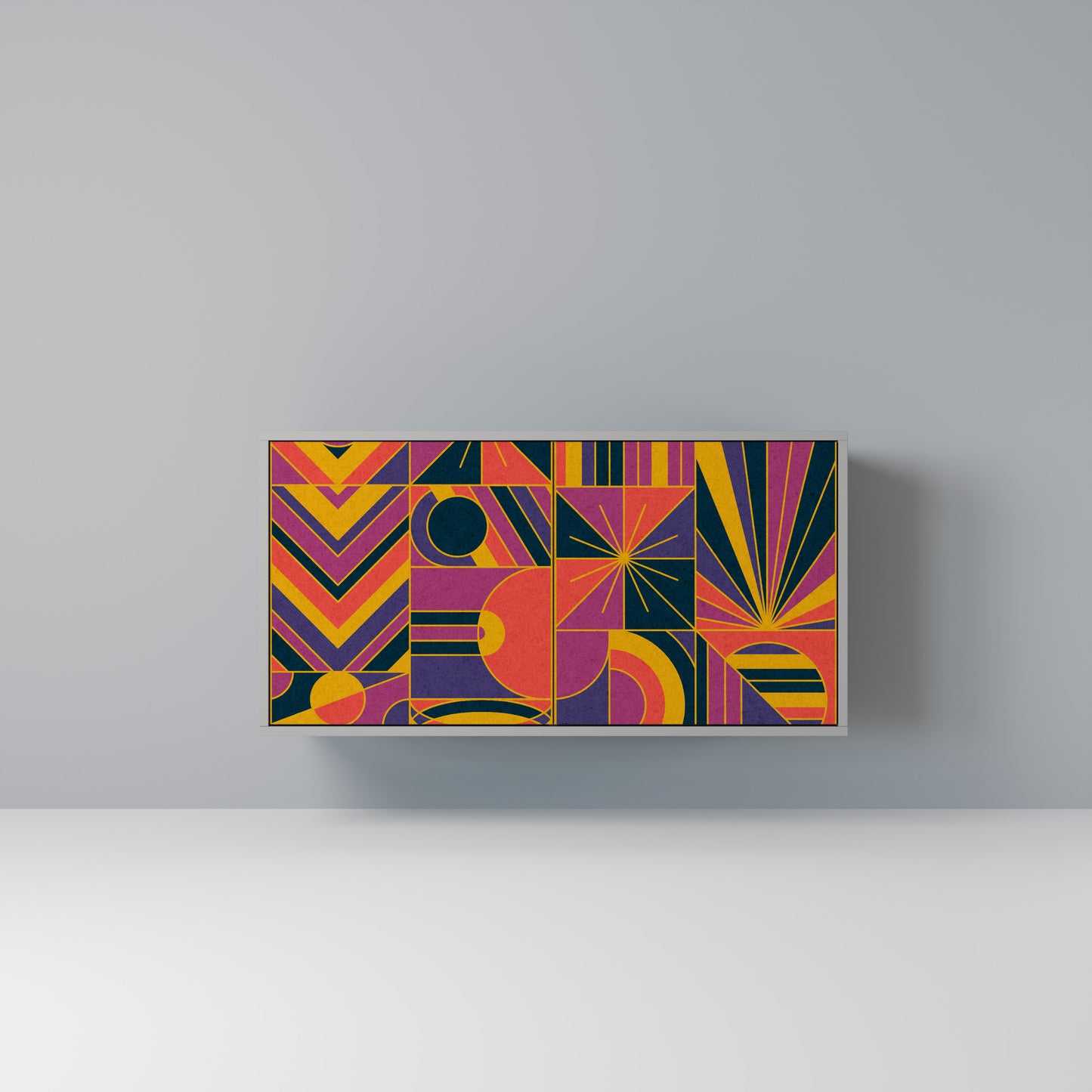 ELECTRIC PATTERNS 2-Door Sideboard in Grey Finish