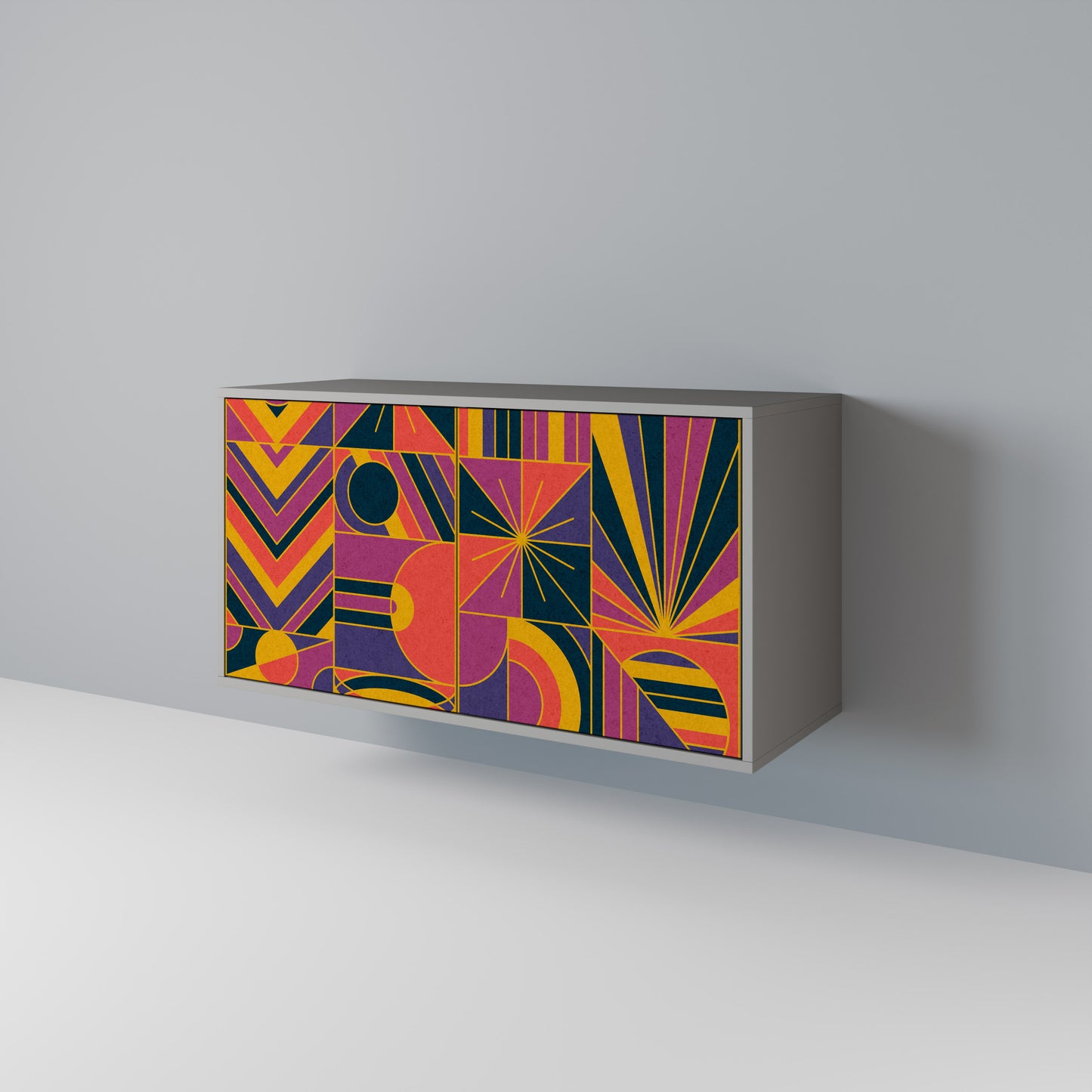 ELECTRIC PATTERNS 2-Door Sideboard in Grey Finish