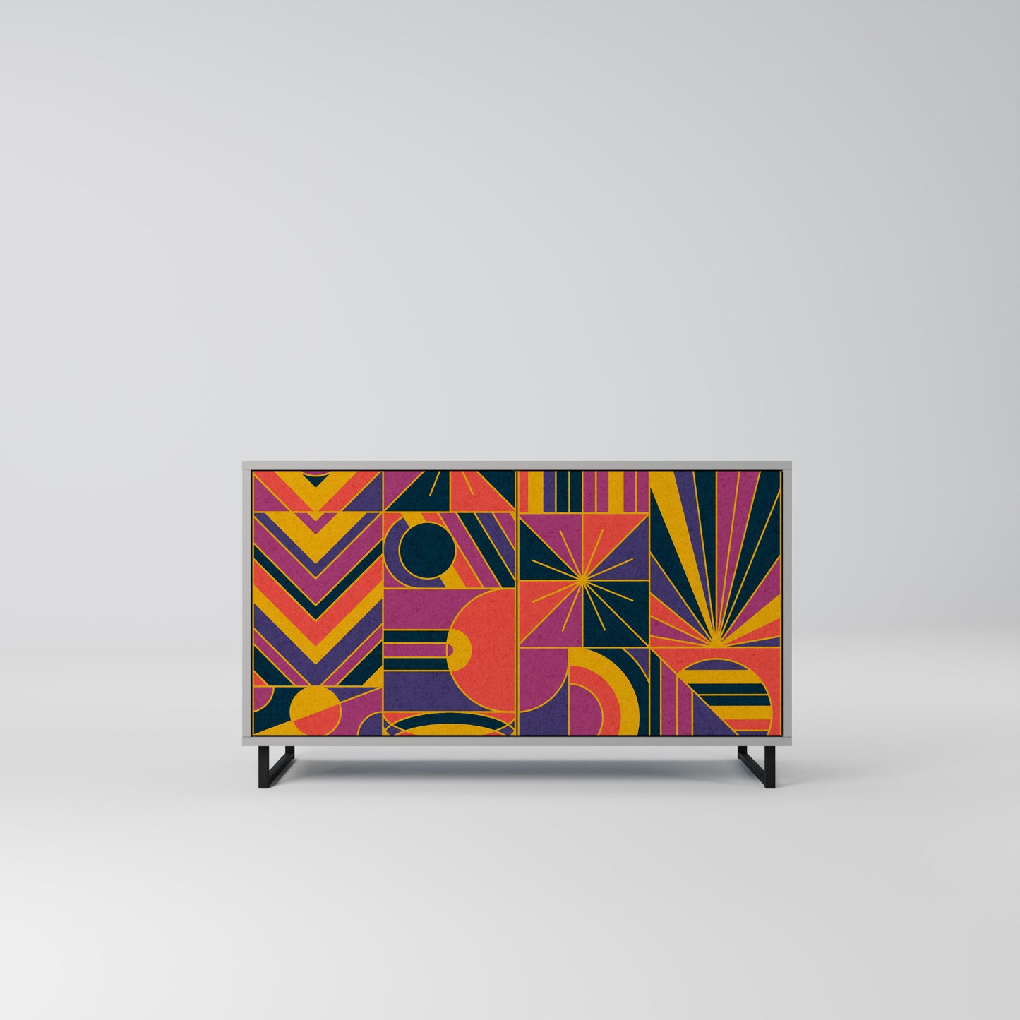 ELECTRIC PATTERNS 2-Door Sideboard in Grey Finish