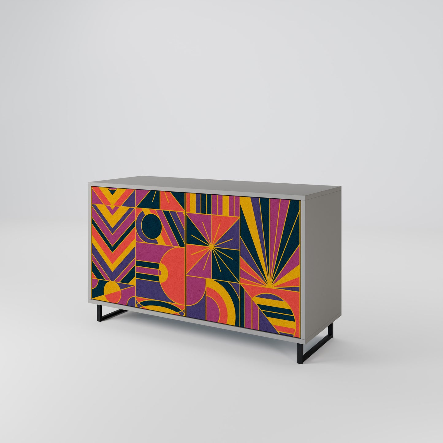 ELECTRIC PATTERNS 2-Door Sideboard in Grey Finish