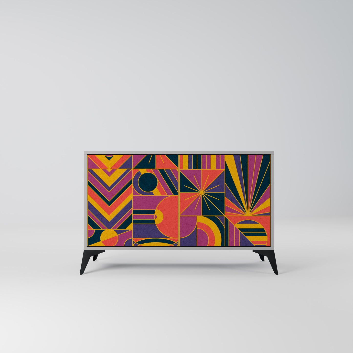 ELECTRIC PATTERNS 2-Door Sideboard in Grey Finish
