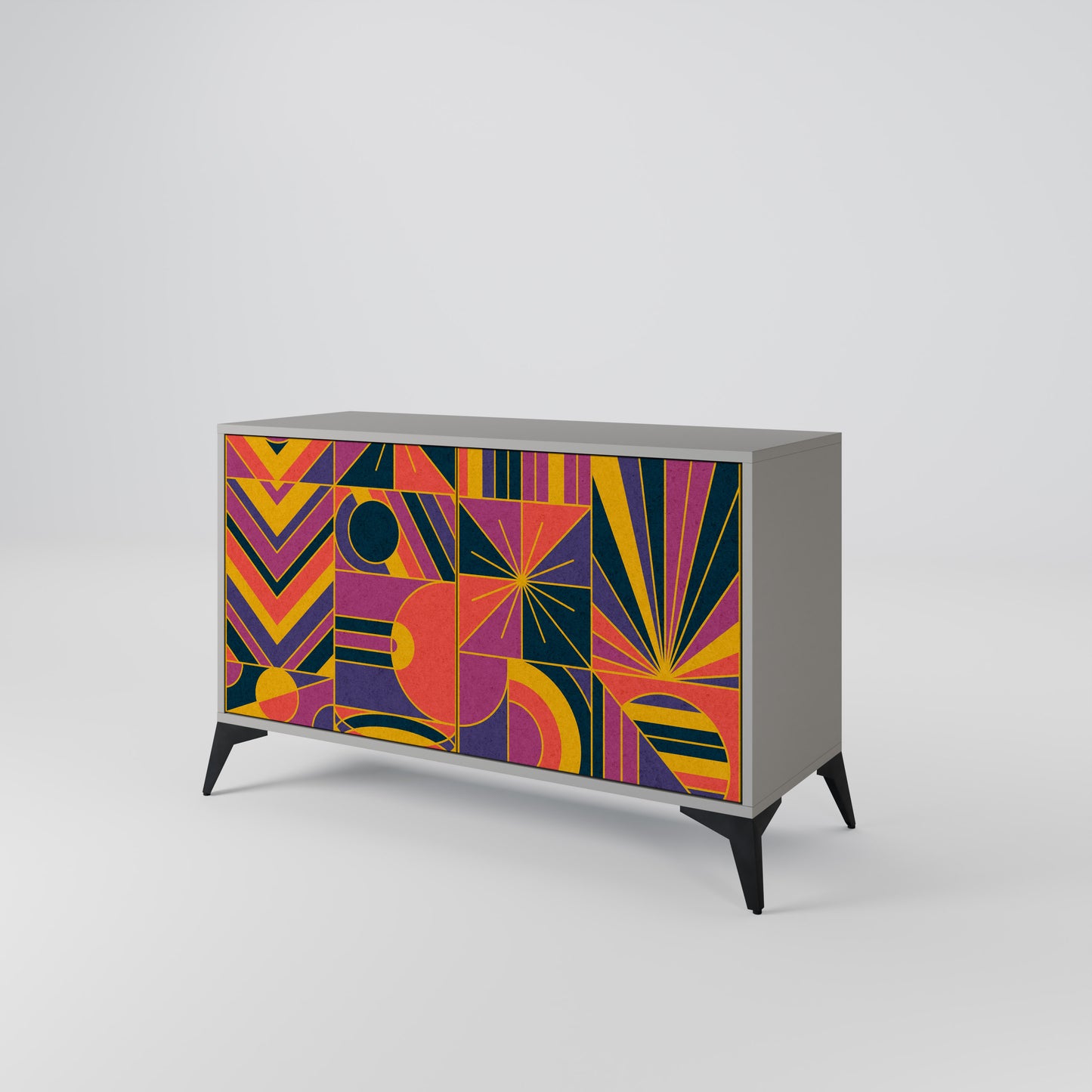 ELECTRIC PATTERNS 2-Door Sideboard in Grey Finish