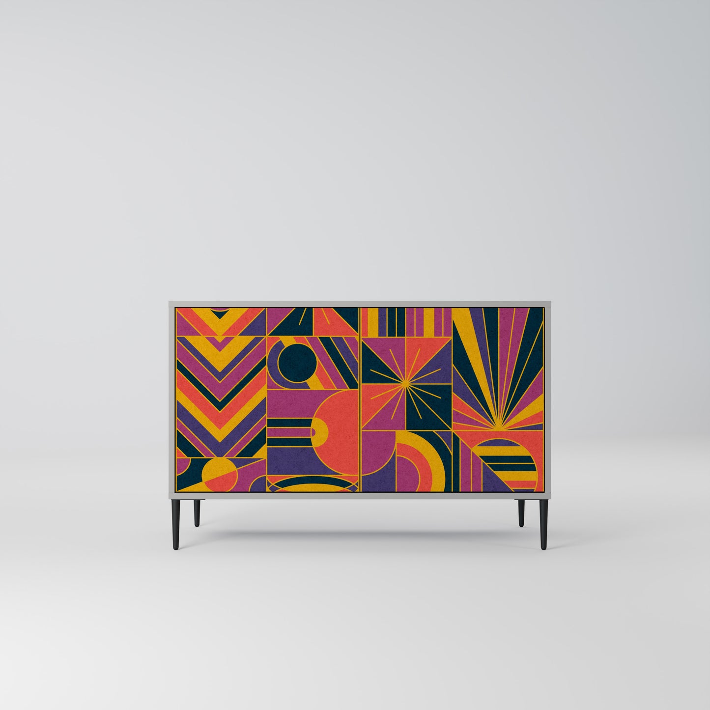 ELECTRIC PATTERNS 2-Door Sideboard in Grey Finish