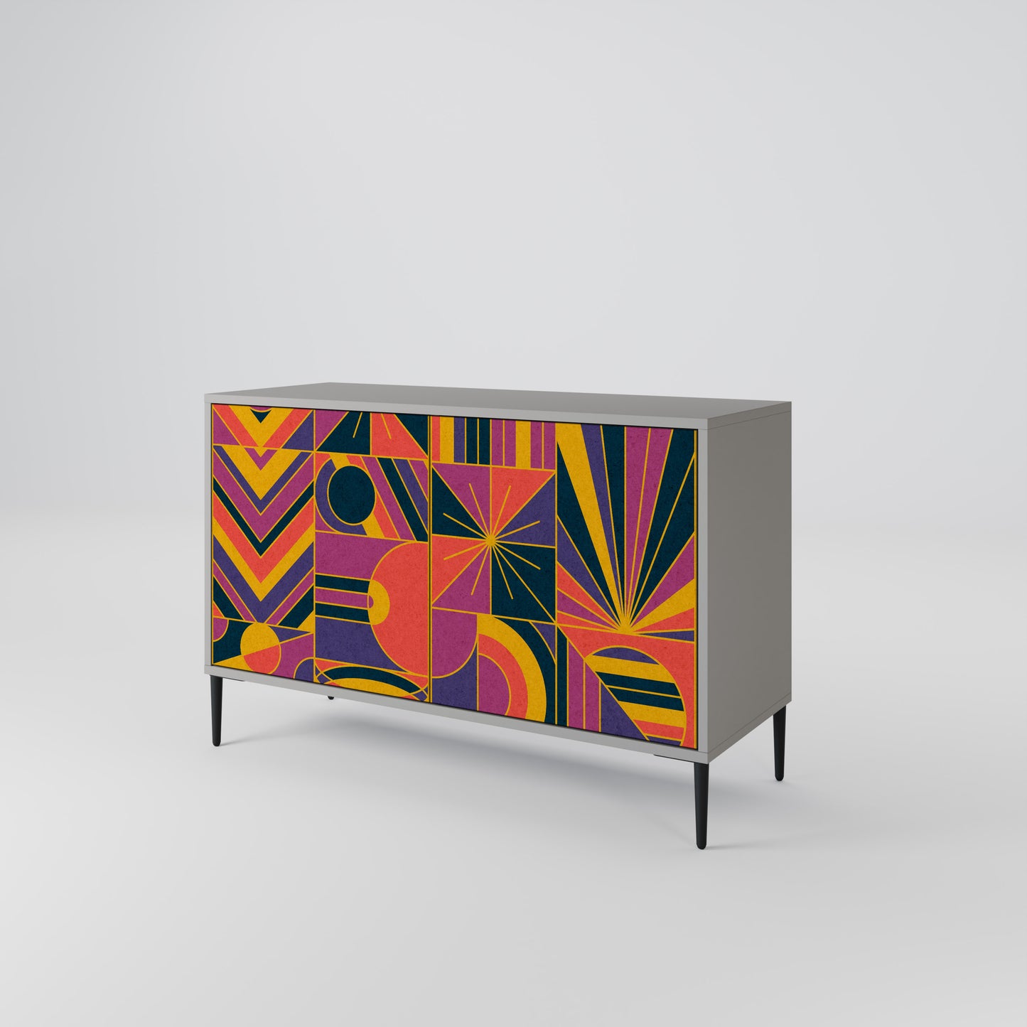 ELECTRIC PATTERNS 2-Door Sideboard in Grey Finish