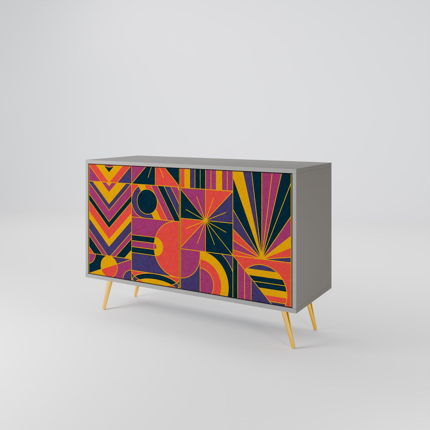 ELECTRIC PATTERNS 2-Door Sideboard in Grey Finish