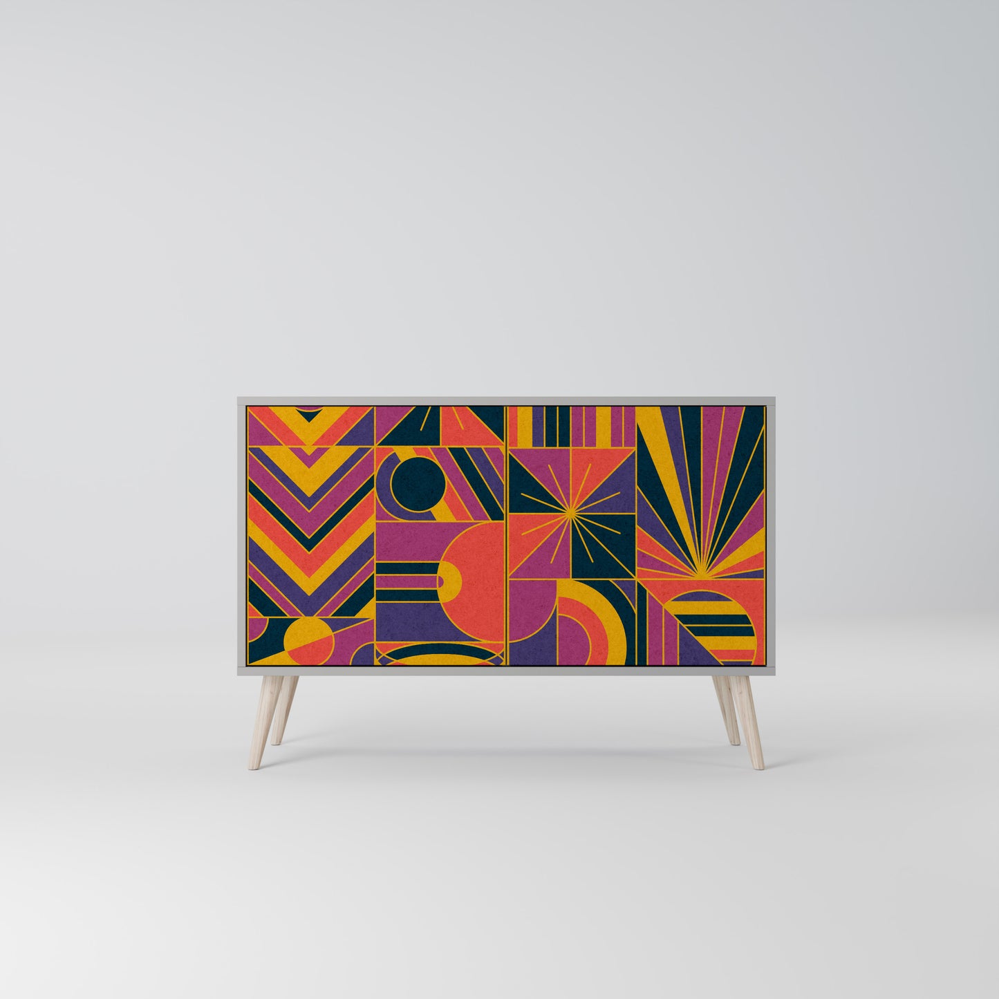 ELECTRIC PATTERNS 2-Door Sideboard in Grey Finish