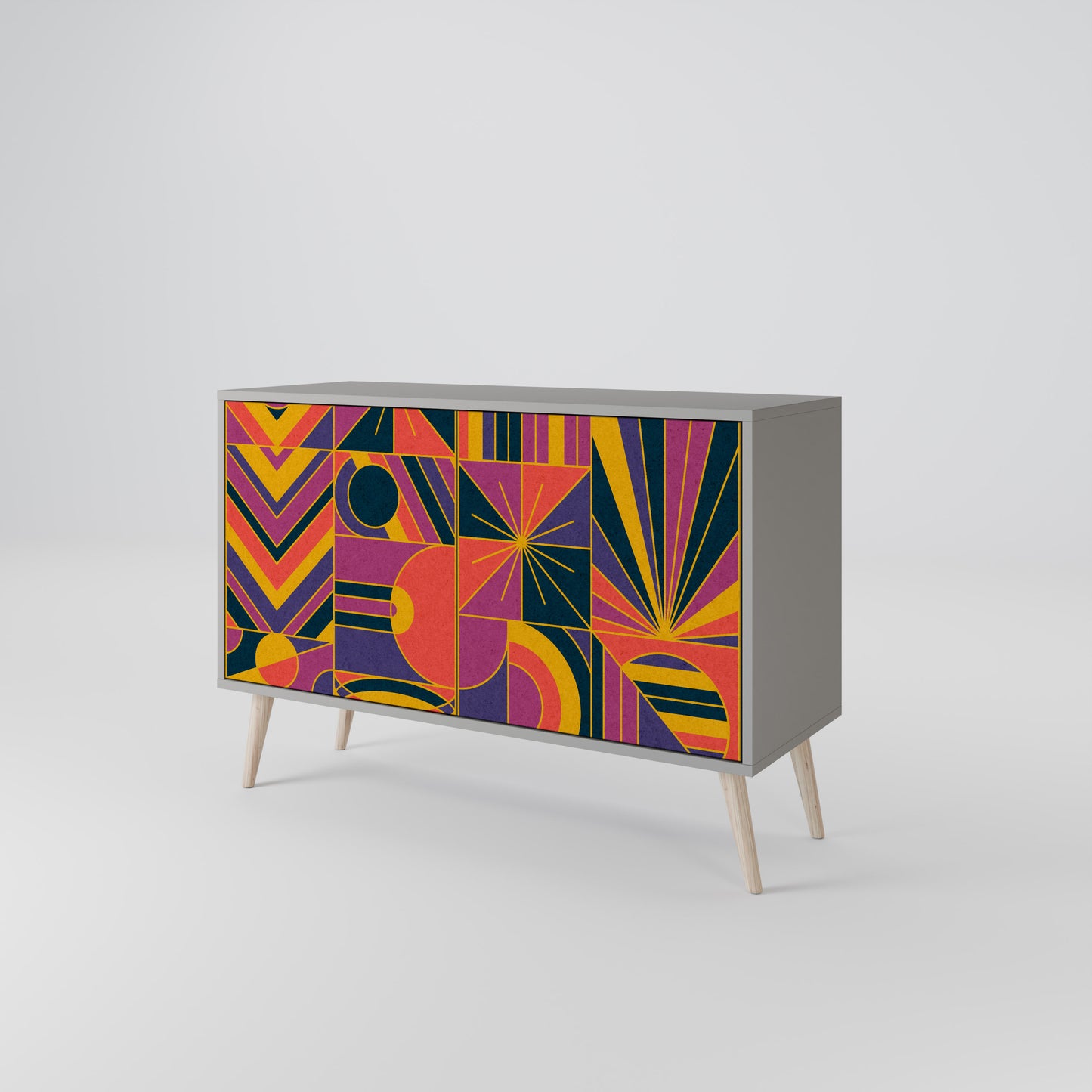 ELECTRIC PATTERNS 2-Door Sideboard in Grey Finish