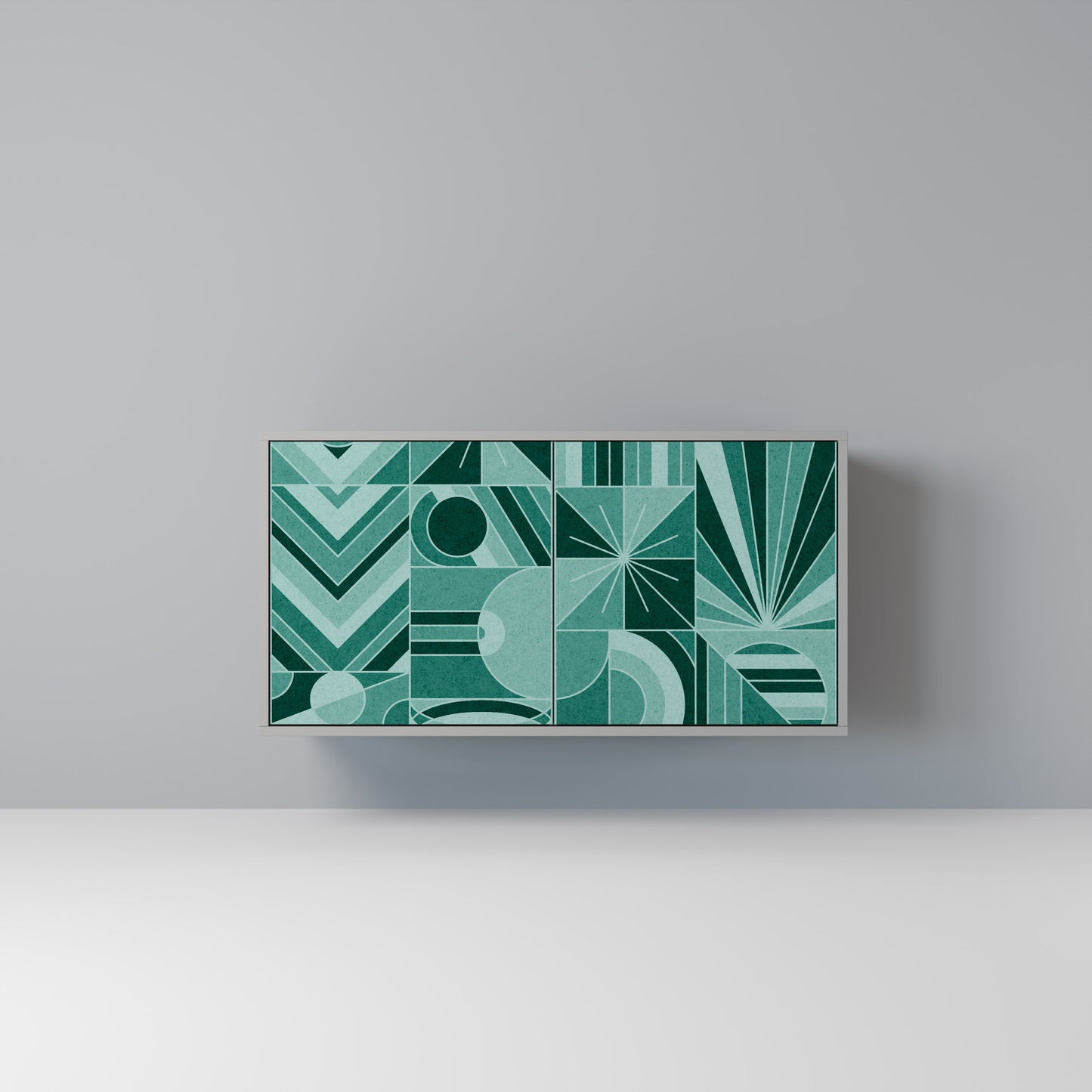 HARMONIC GRID 2-Door Sideboard in Grey Finish