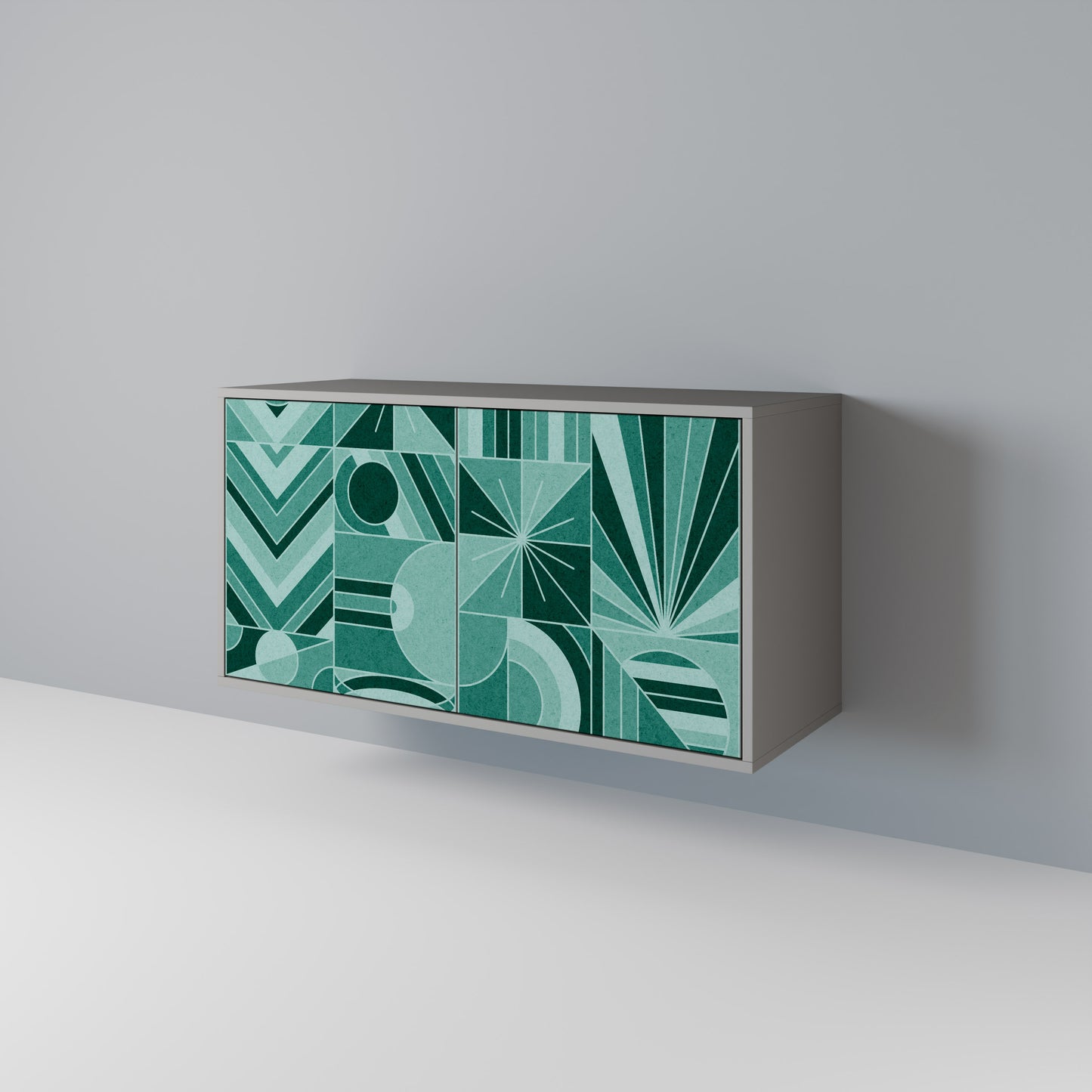HARMONIC GRID 2-Door Sideboard in Grey Finish