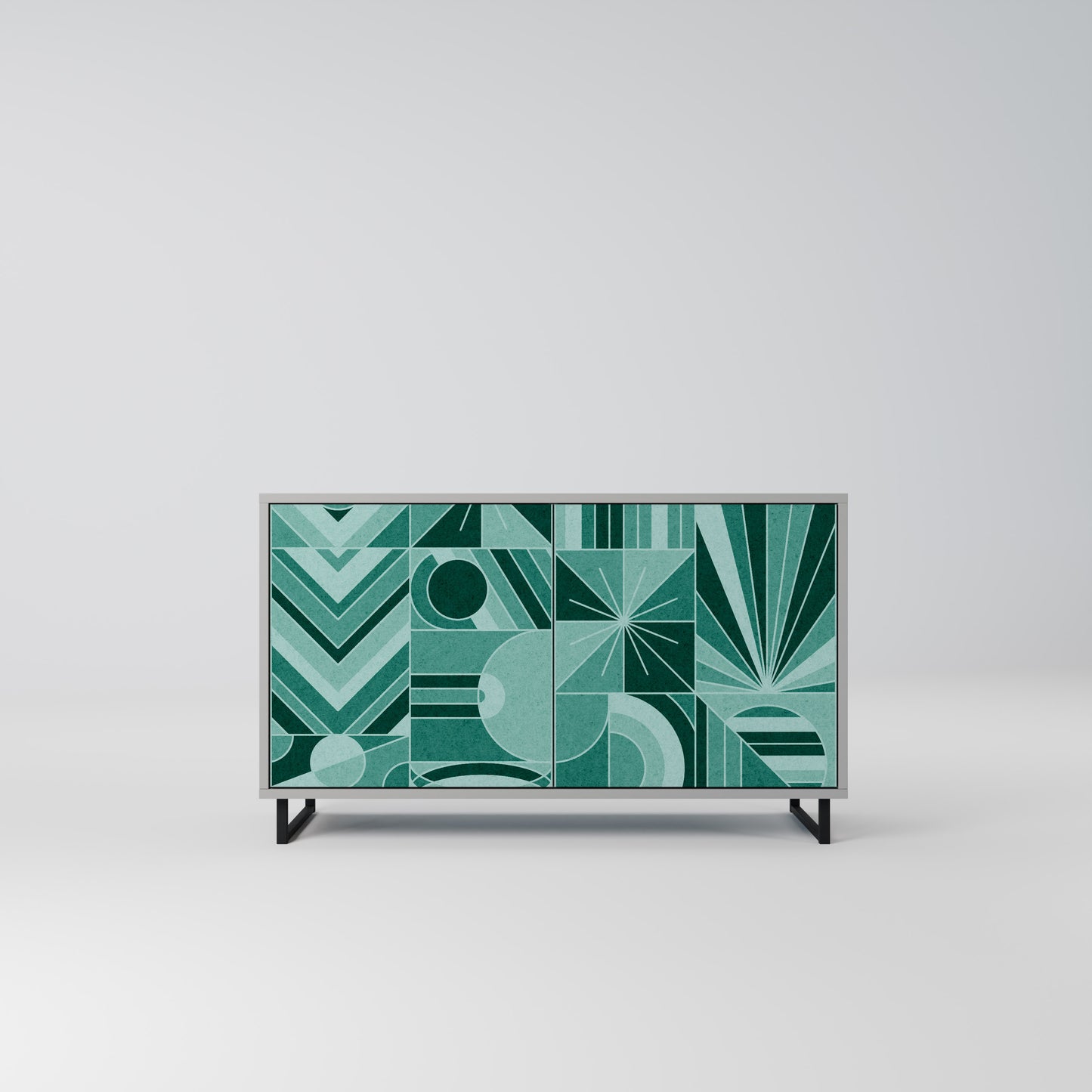 HARMONIC GRID 2-Door Sideboard in Grey Finish