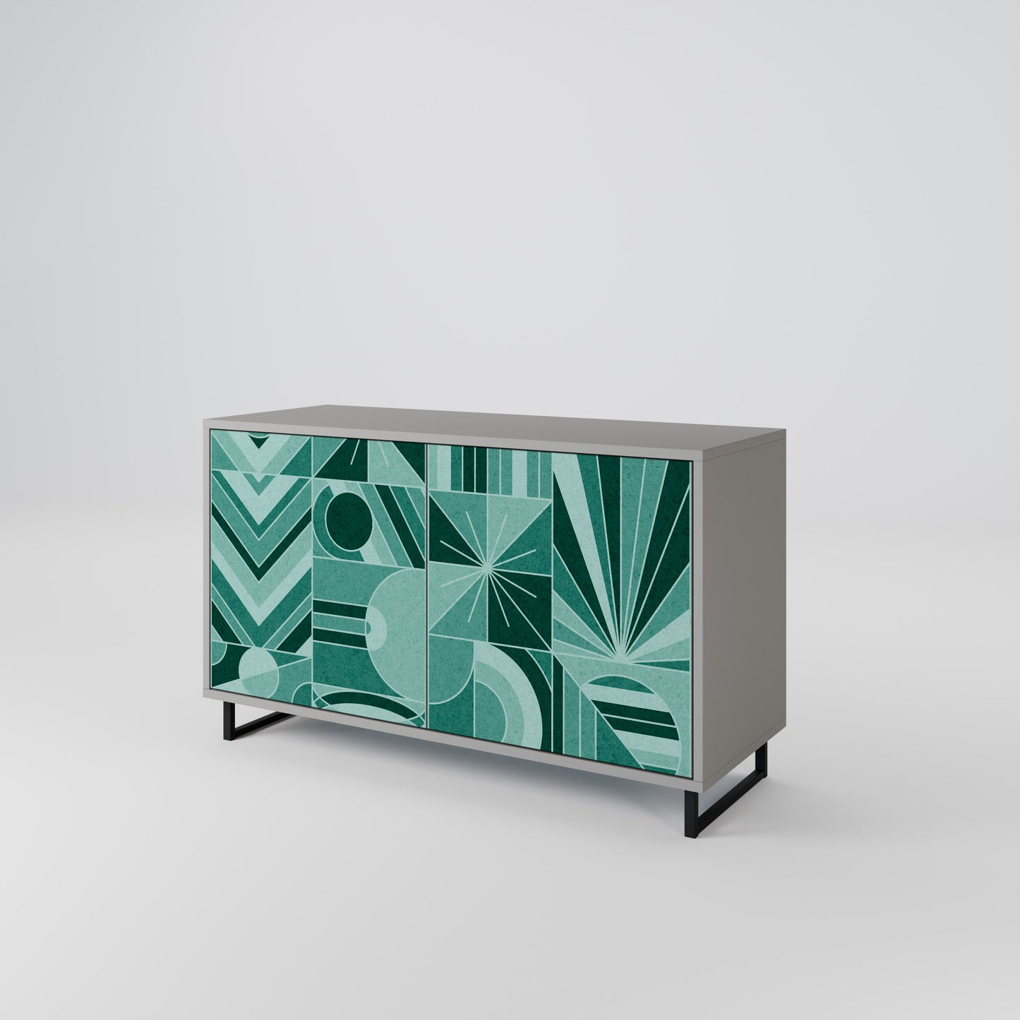 HARMONIC GRID 2-Door Sideboard in Grey Finish