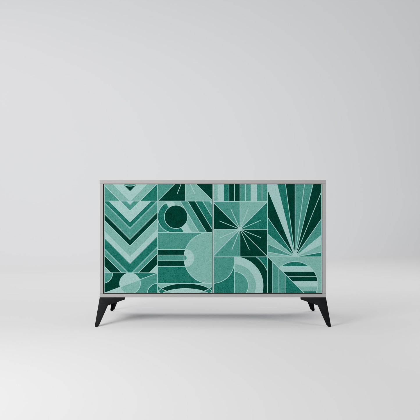 HARMONIC GRID 2-Door Sideboard in Grey Finish