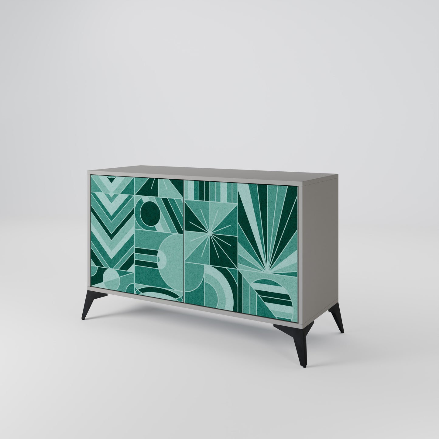 HARMONIC GRID 2-Door Sideboard in Grey Finish