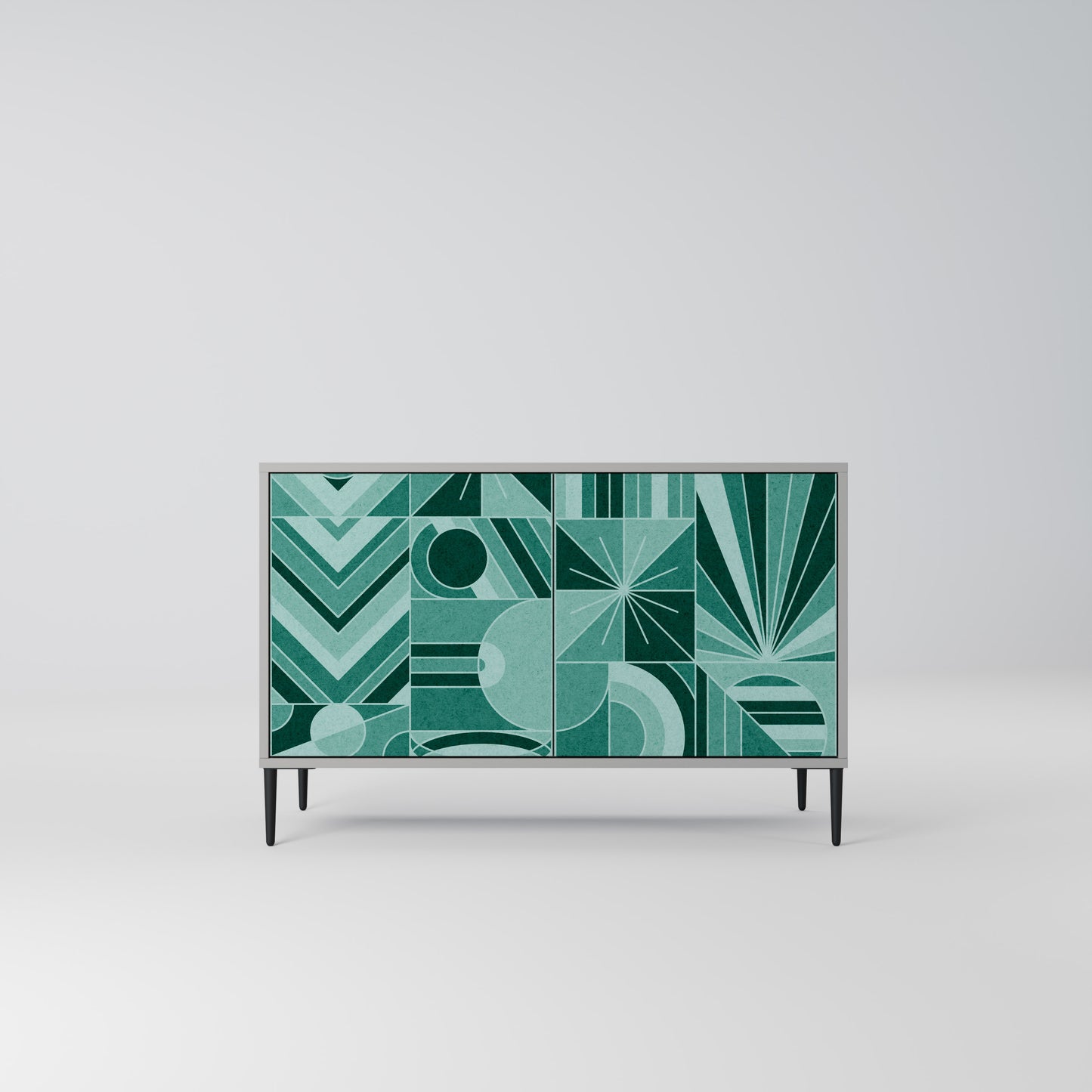 HARMONIC GRID 2-Door Sideboard in Grey Finish