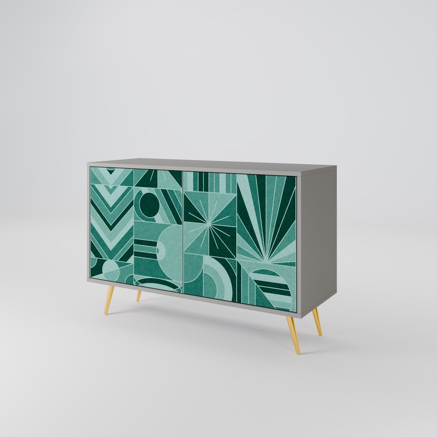 HARMONIC GRID 2-Door Sideboard in Grey Finish