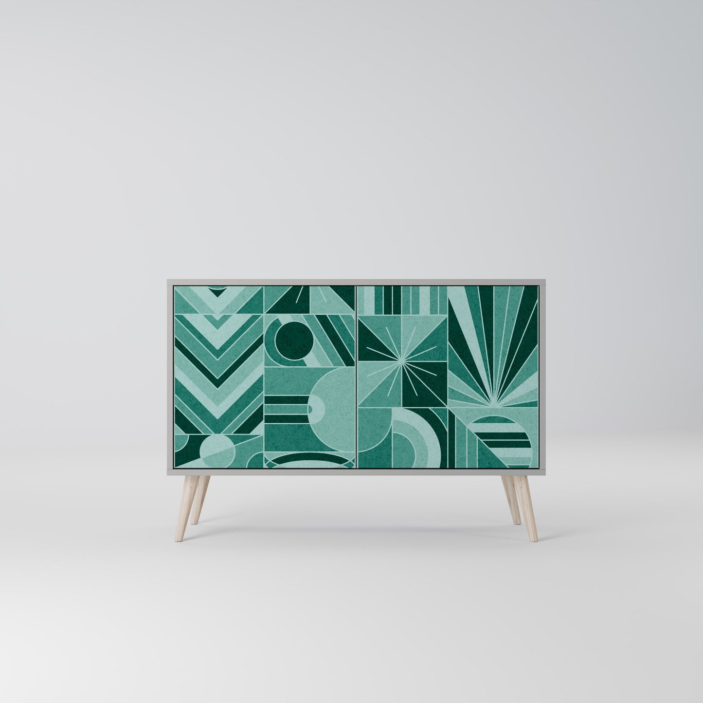 HARMONIC GRID 2-Door Sideboard in Grey Finish