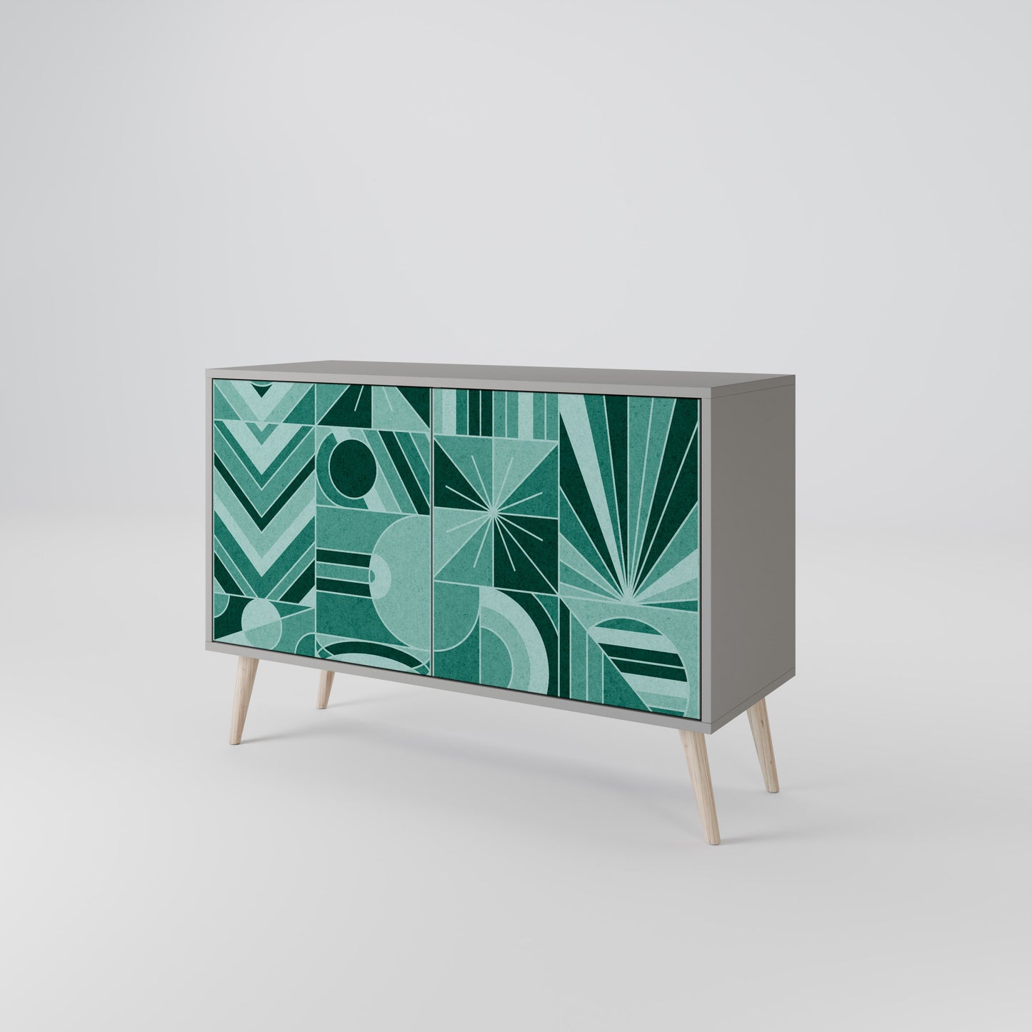 HARMONIC GRID 2-Door Sideboard in Grey Finish