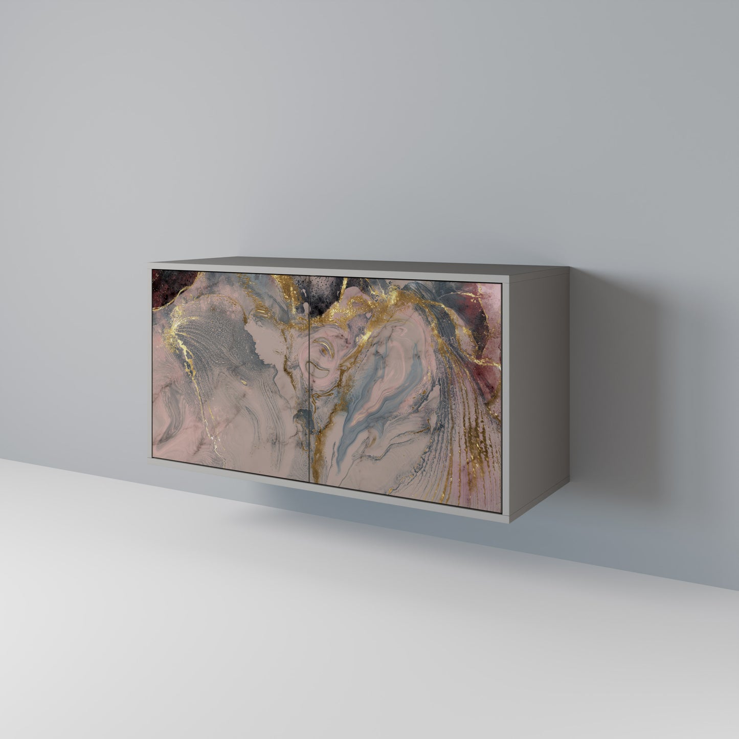 GILDED SWIRLS 2-Door Sideboard in Grey Finish