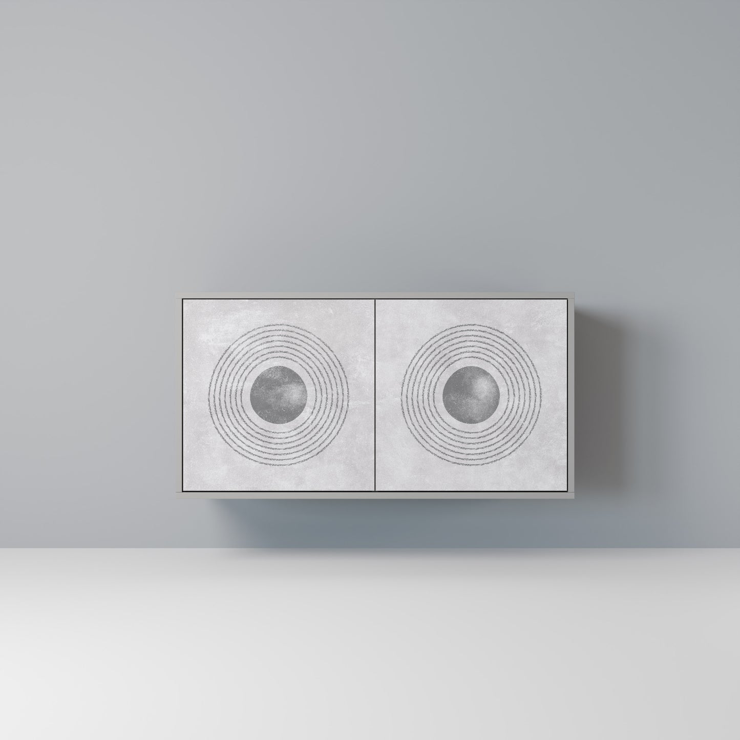 SOLID CIRCLES 2-dörrars skänk i grå finish