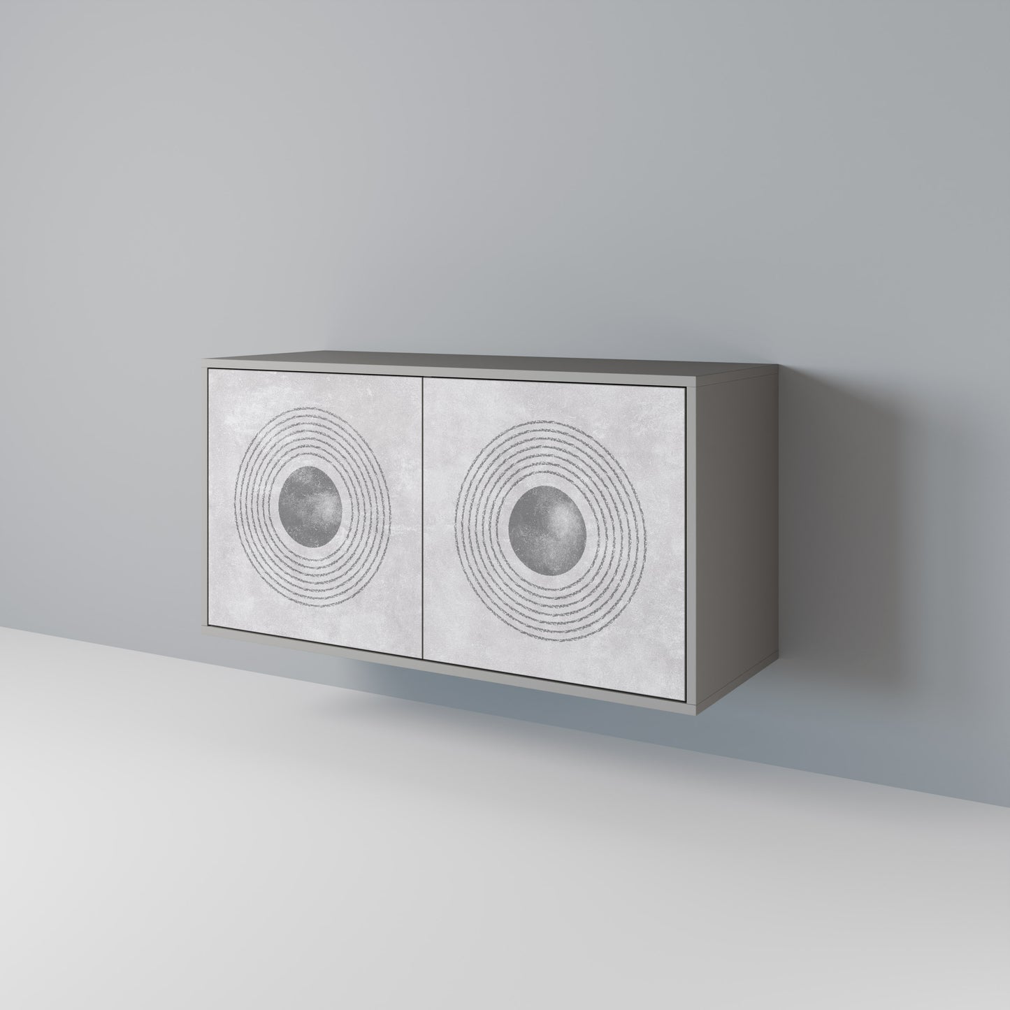 SOLID CIRCLES 2-dörrars skänk i grå finish