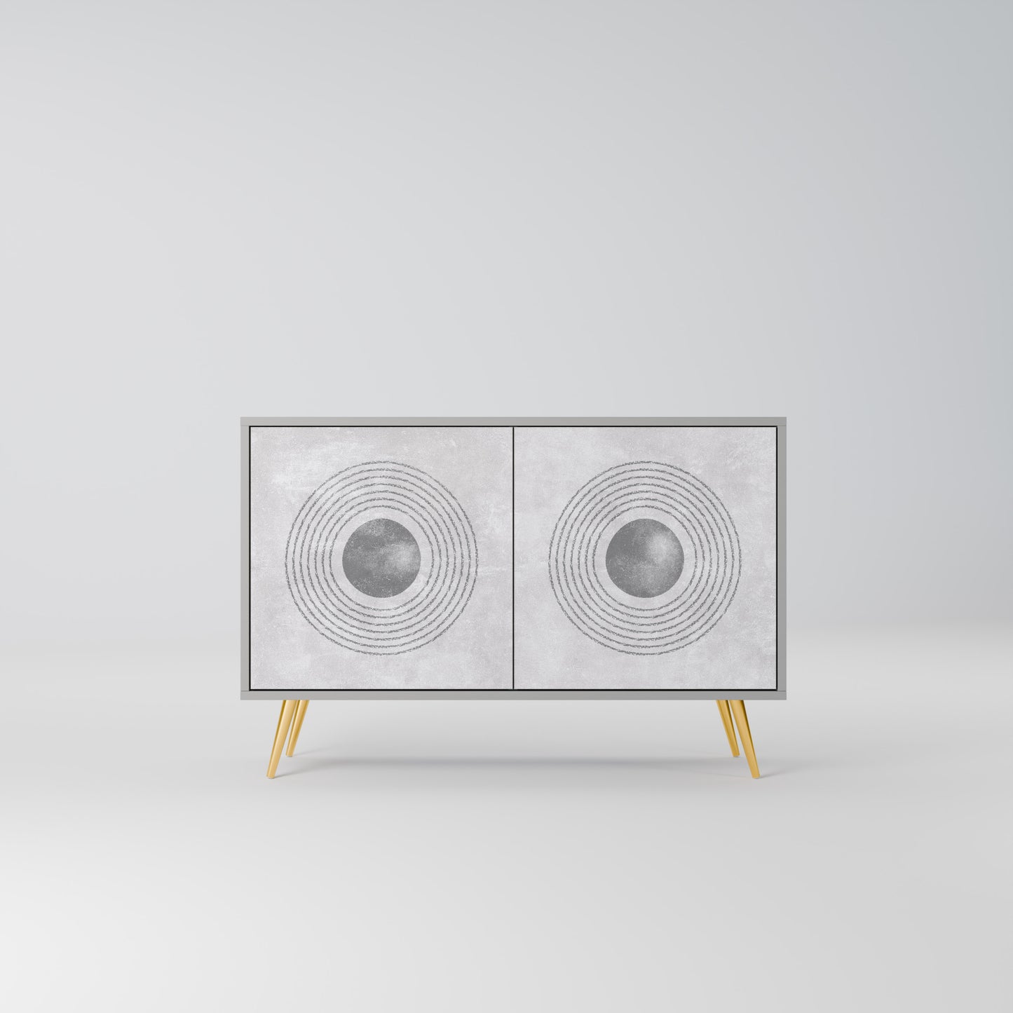 SOLID CIRCLES 2-dörrars skänk i grå finish