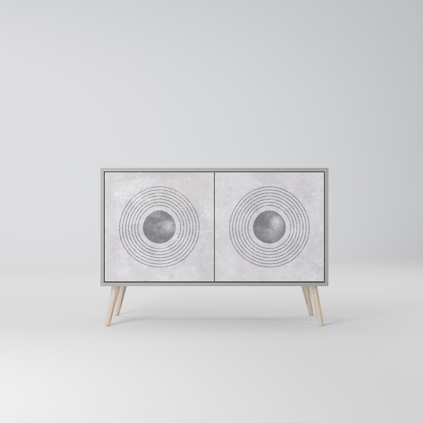 SOLID CIRCLES 2-dörrars skänk i grå finish