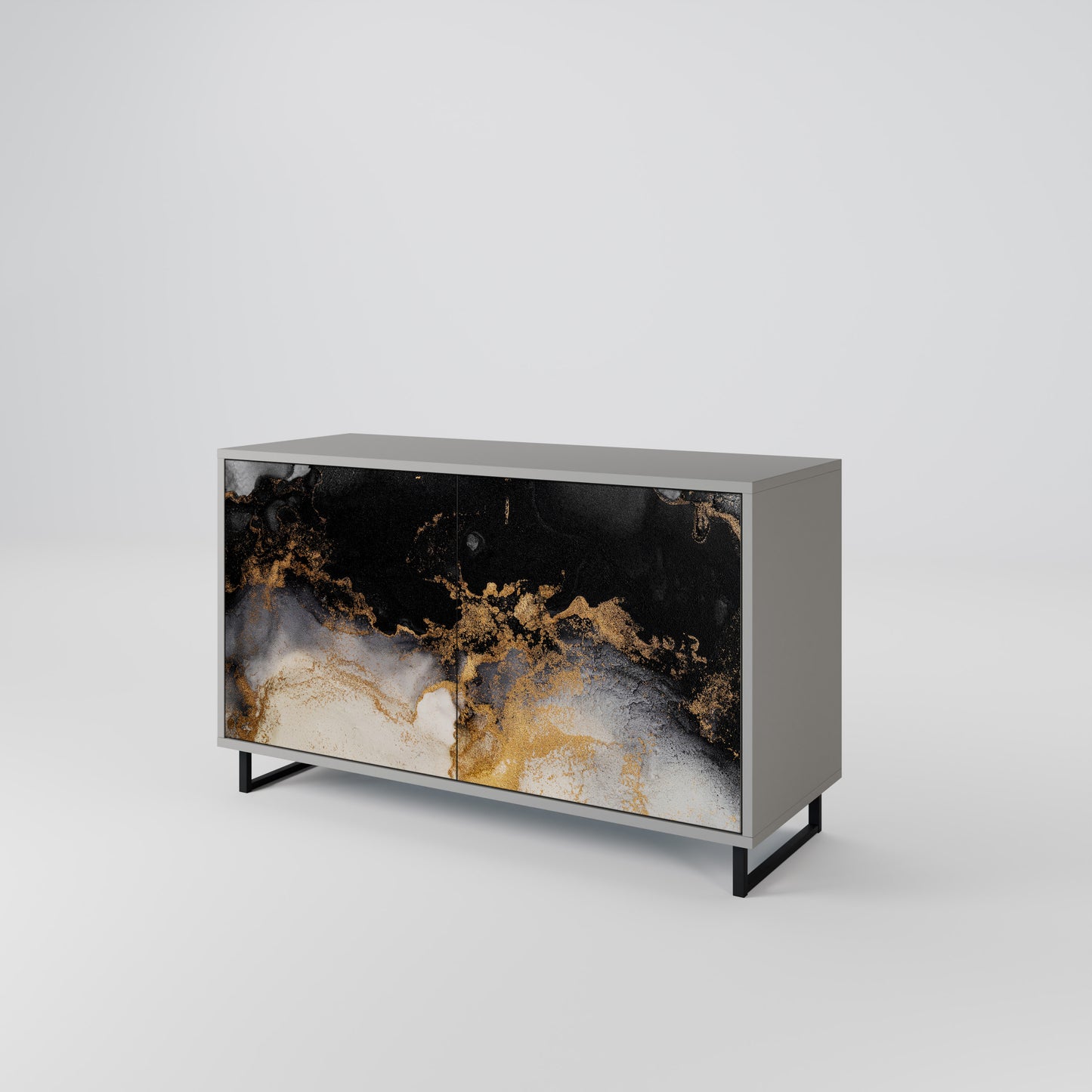 MARBLE OF TOMMORROW 2-Door Sideboard in Grey Finish