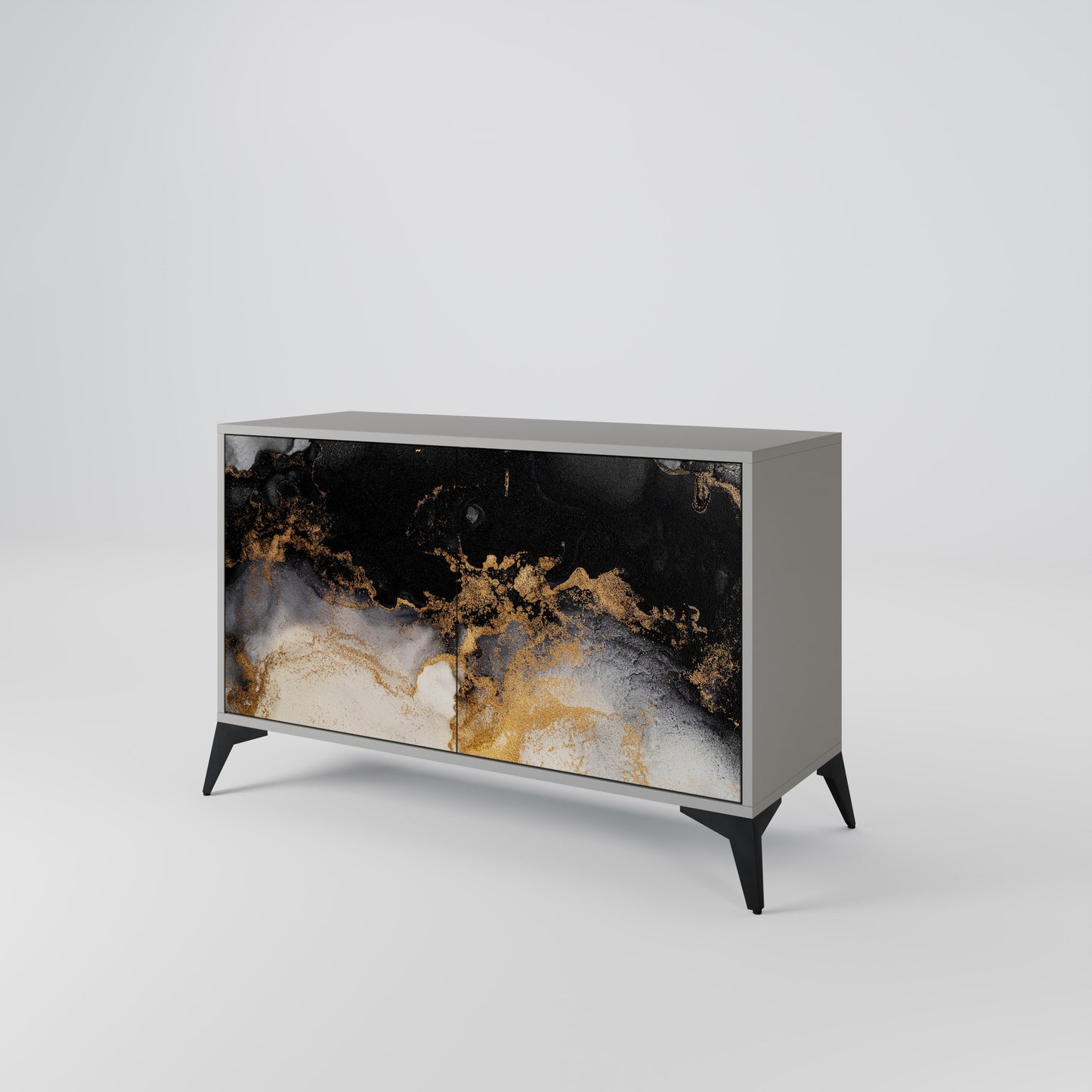 MARBLE OF TOMMORROW 2-Door Sideboard in Grey Finish