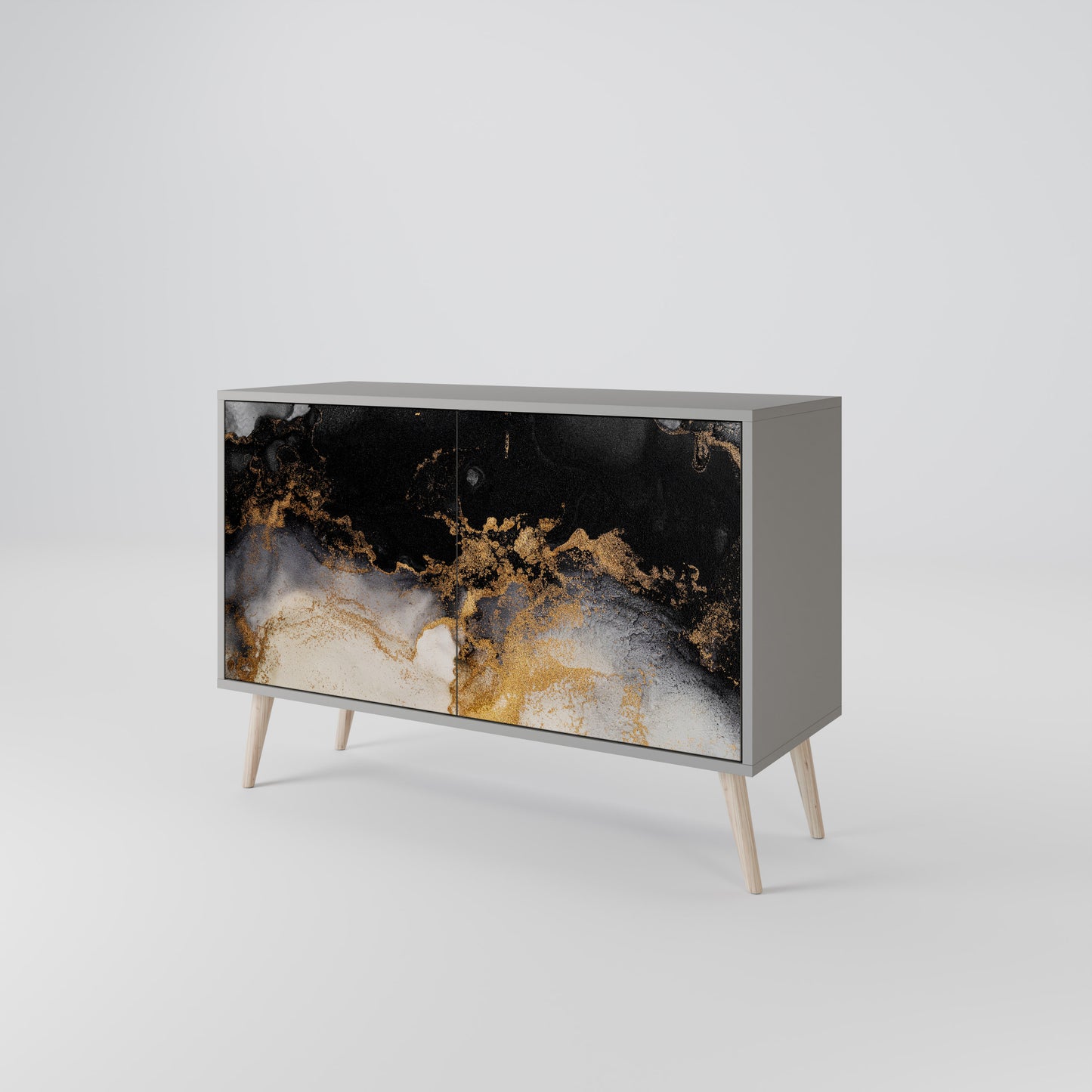 MARBLE OF TOMMORROW 2-Door Sideboard in Grey Finish