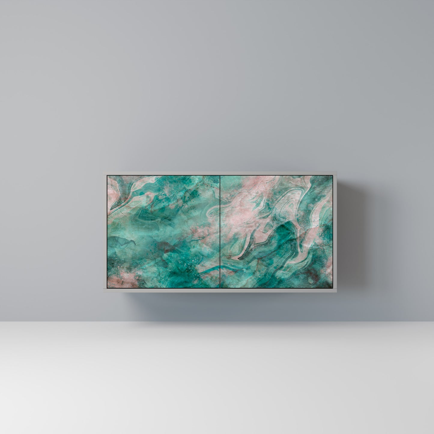 ABSTRACT ALCHEMY 2-dörrars skänk i grå finish