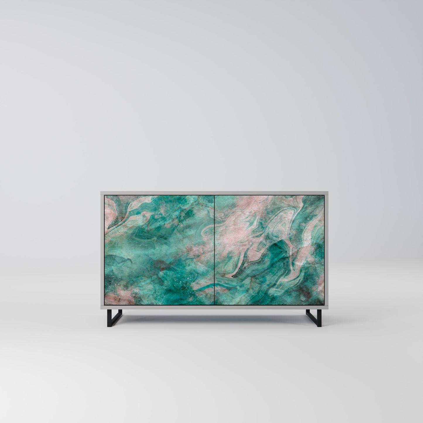 ABSTRACT ALCHEMY 2-dörrars skänk i grå finish