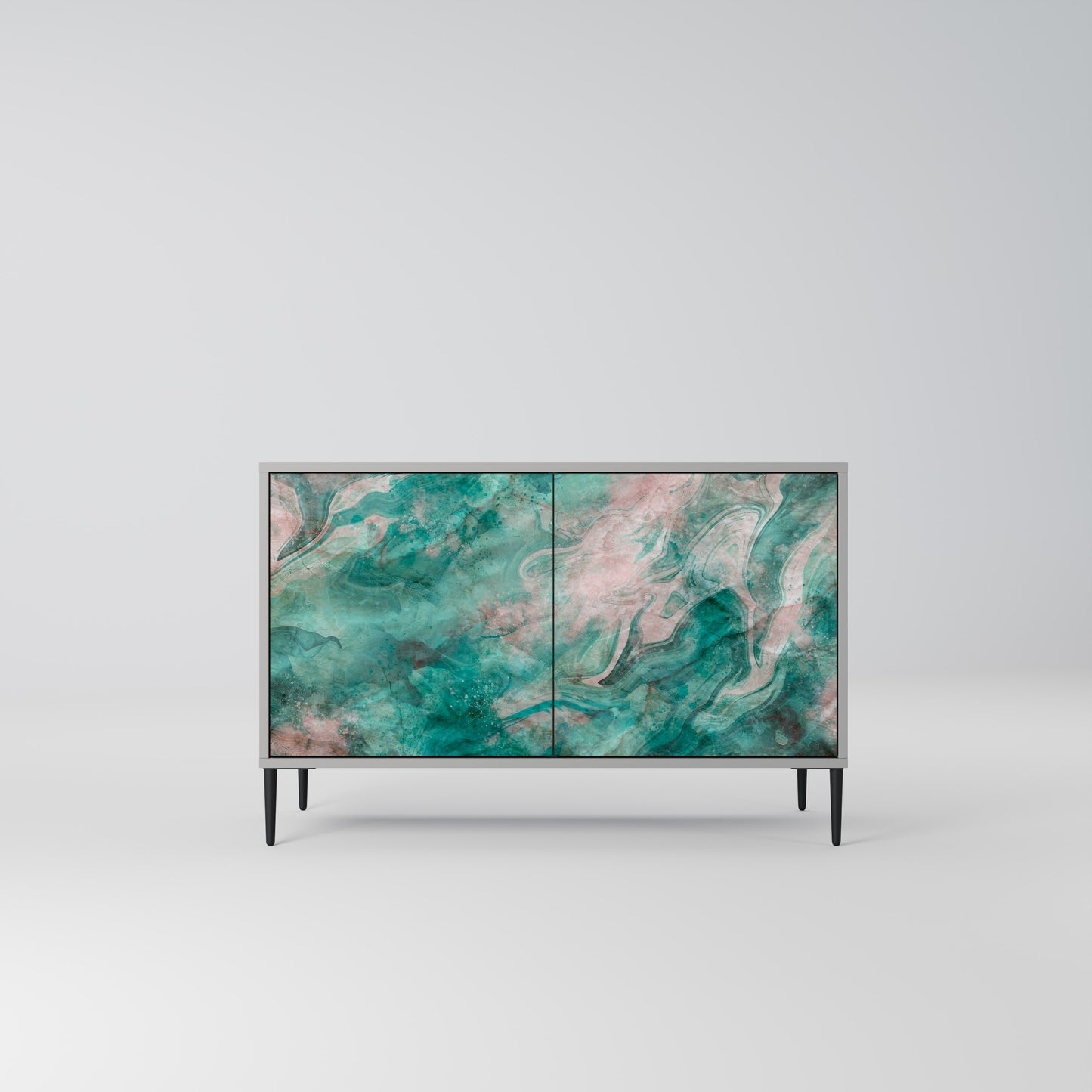 ABSTRACT ALCHEMY 2-dörrars skänk i grå finish