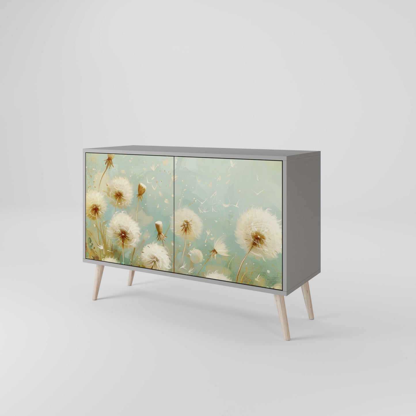 DREAMY MEADOW 2-Door Sideboard in Grey Finish