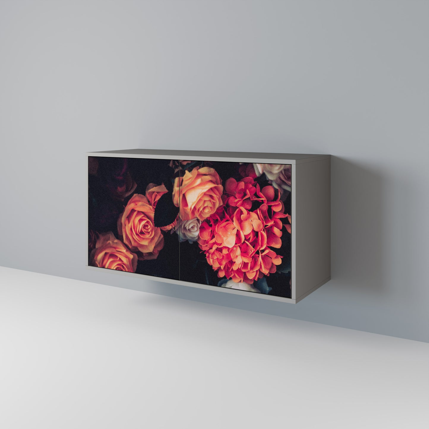 NEVERENDING BLOOM 2-Door Sideboard in Grey Finish