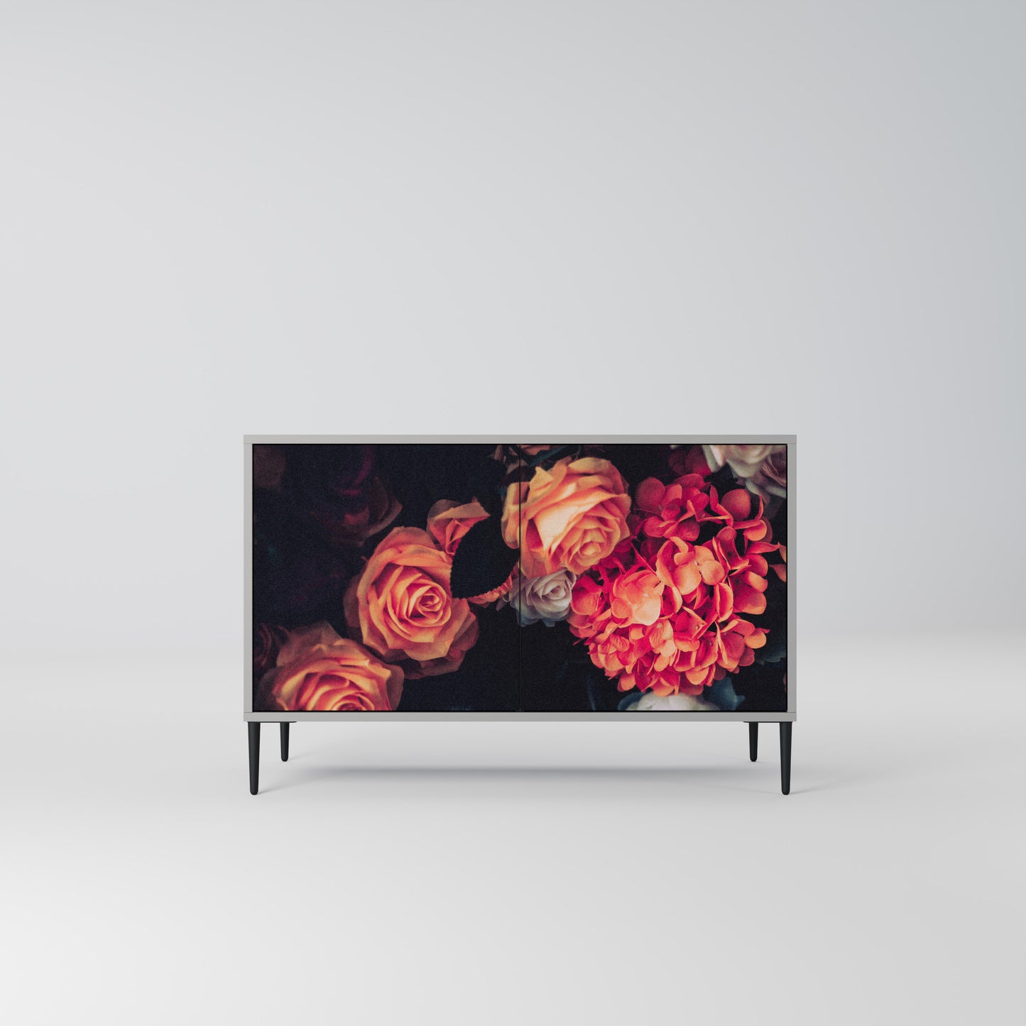 NEVERENDING BLOOM 2-Door Sideboard in Grey Finish