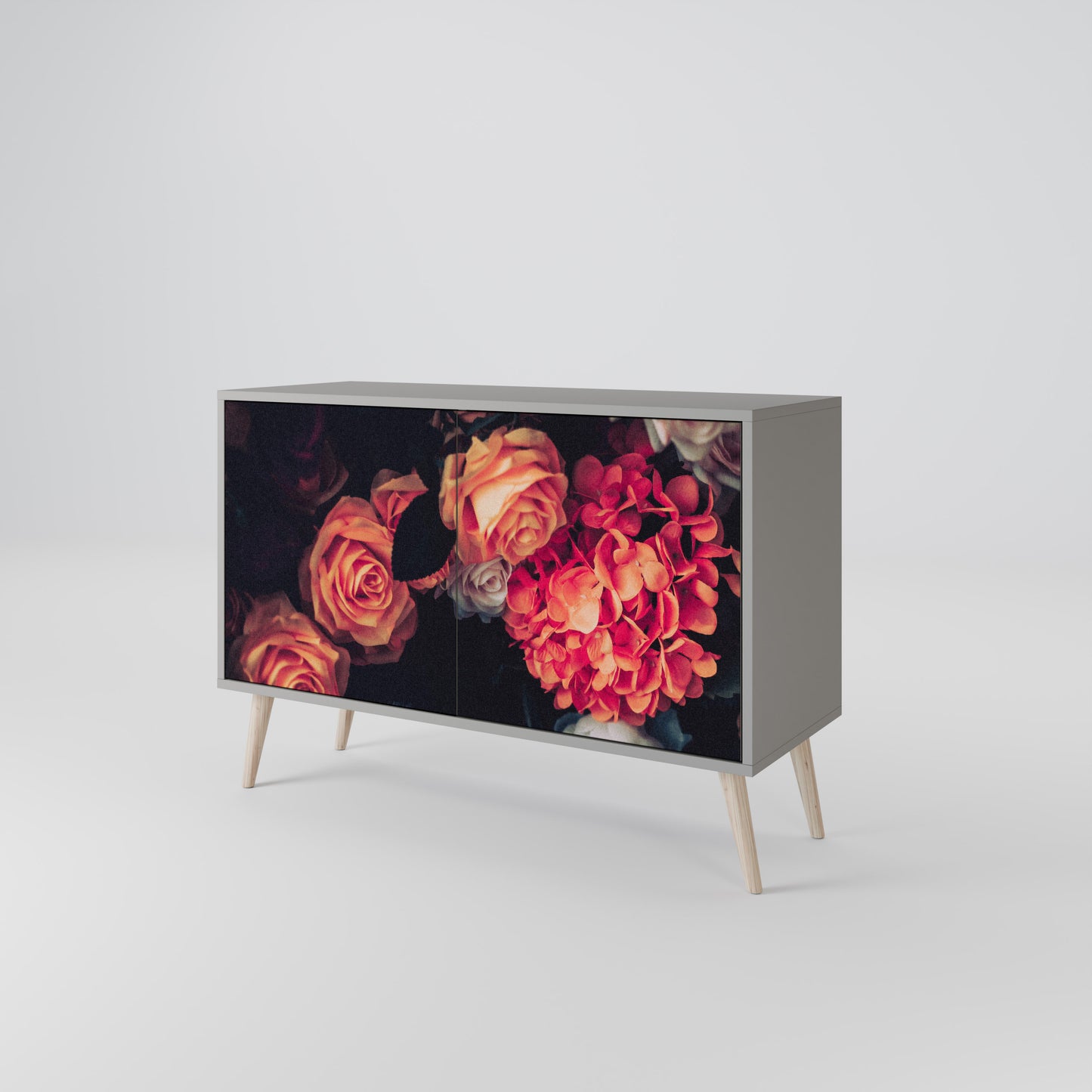 NEVERENDING BLOOM 2-Door Sideboard in Grey Finish