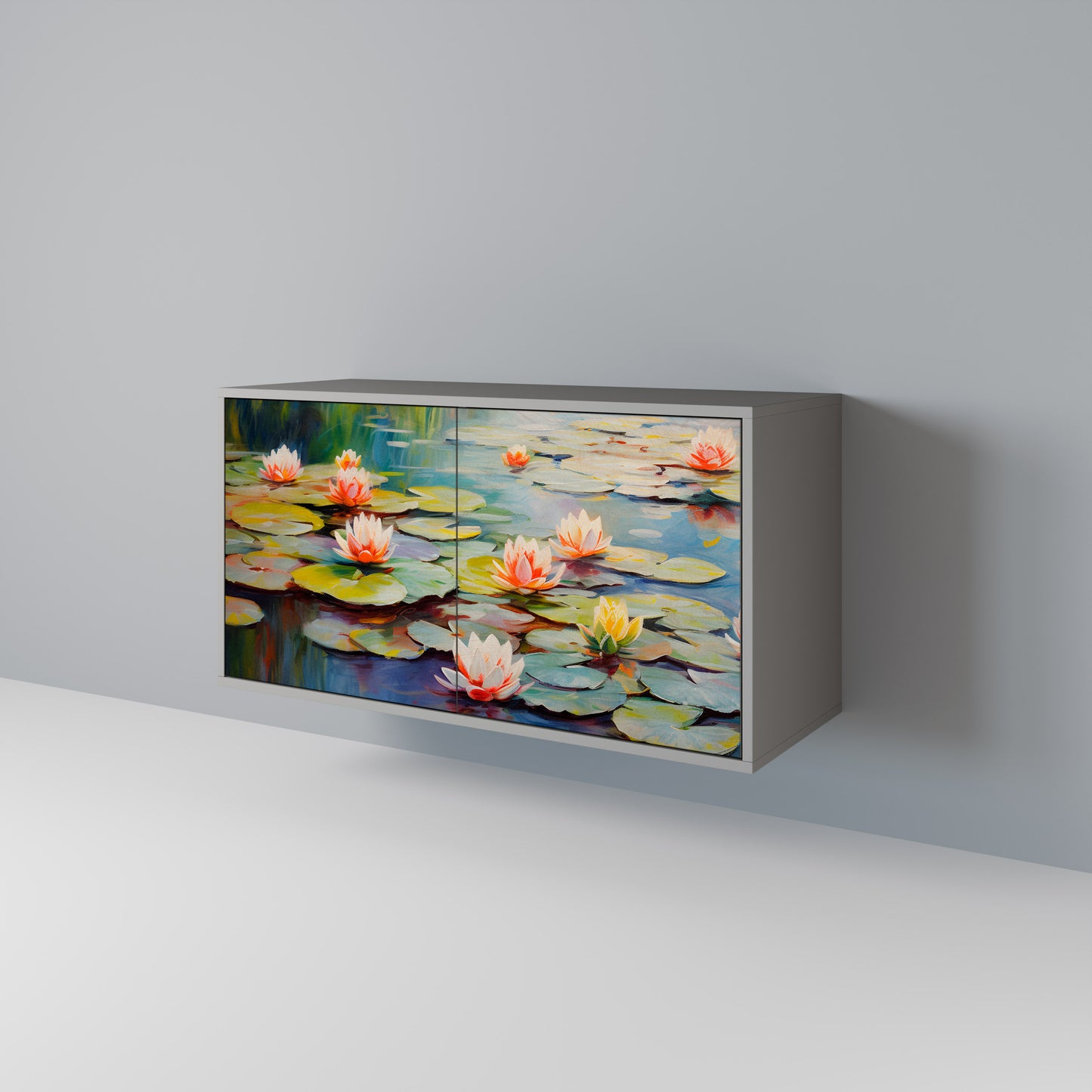 BLOOMING WATERS 2-Door Sideboard in Grey Finish