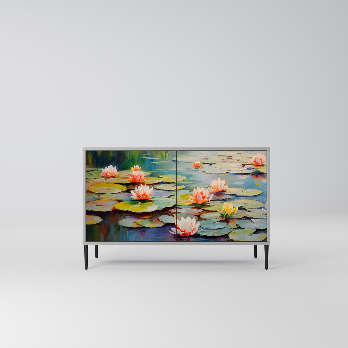 BLOOMING WATERS 2-Door Sideboard in Grey Finish