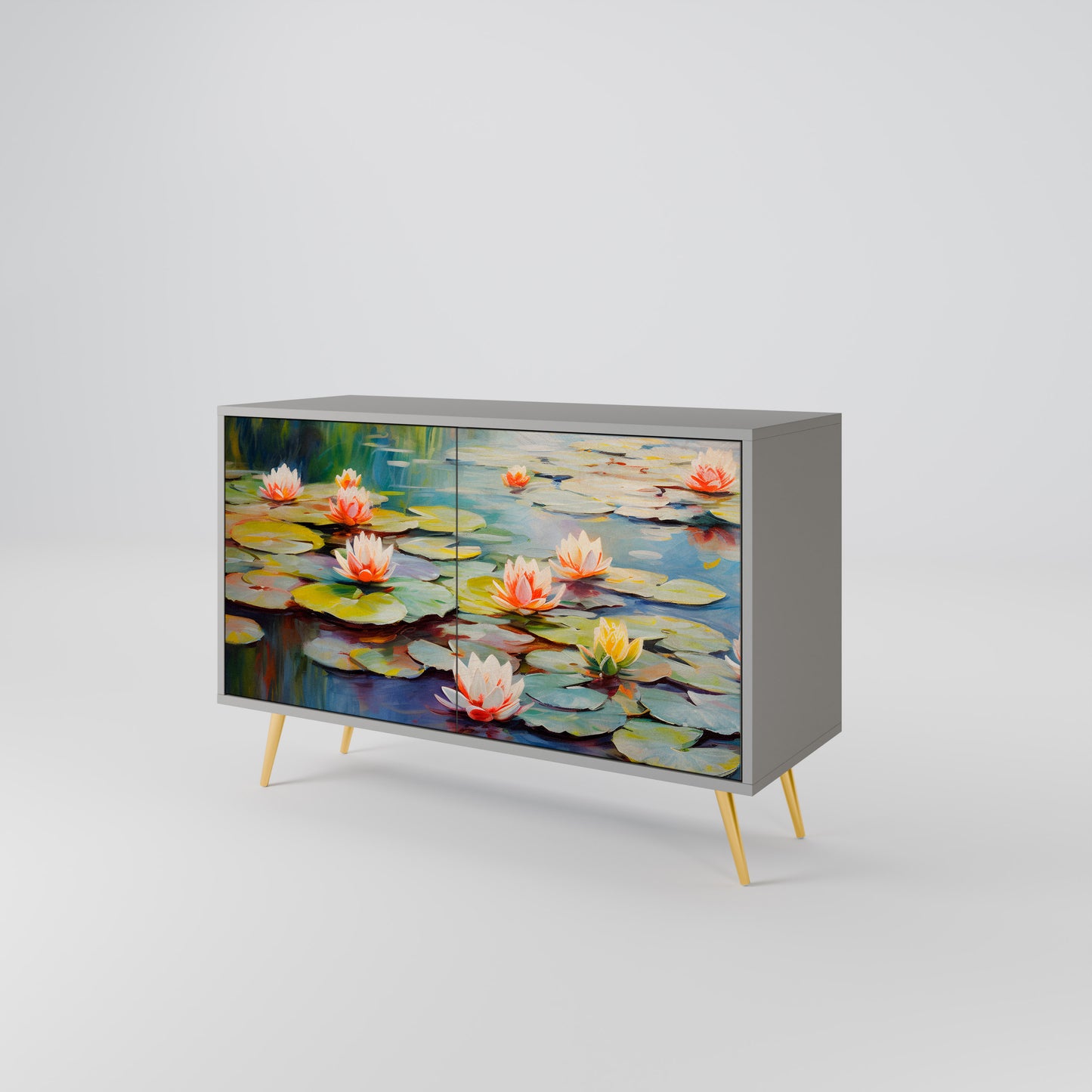 BLOOMING WATERS 2-Door Sideboard in Grey Finish