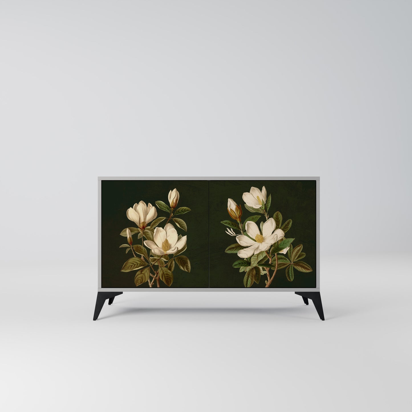FLORAL NOIR 2-Door Sideboard in Grey Finish