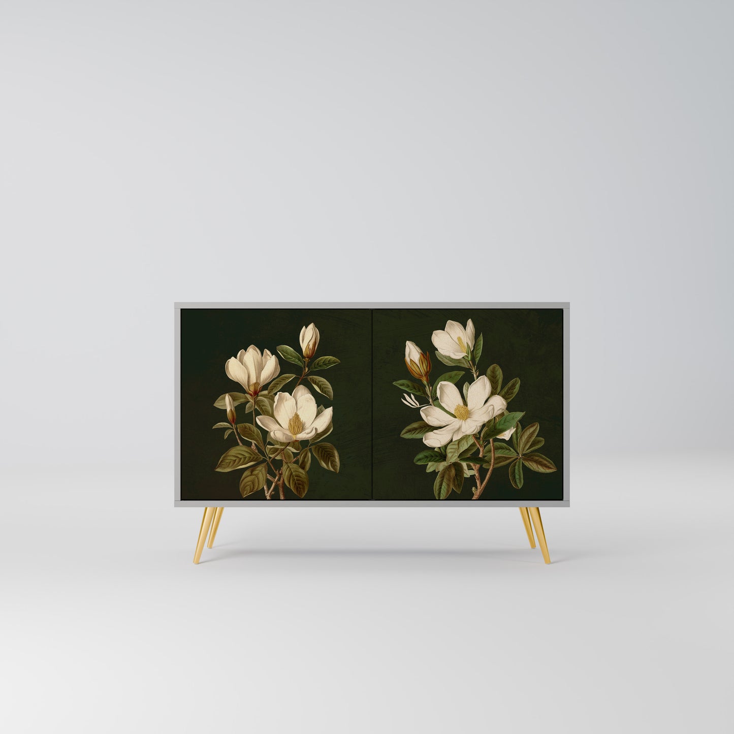 FLORAL NOIR 2-Door Sideboard in Grey Finish