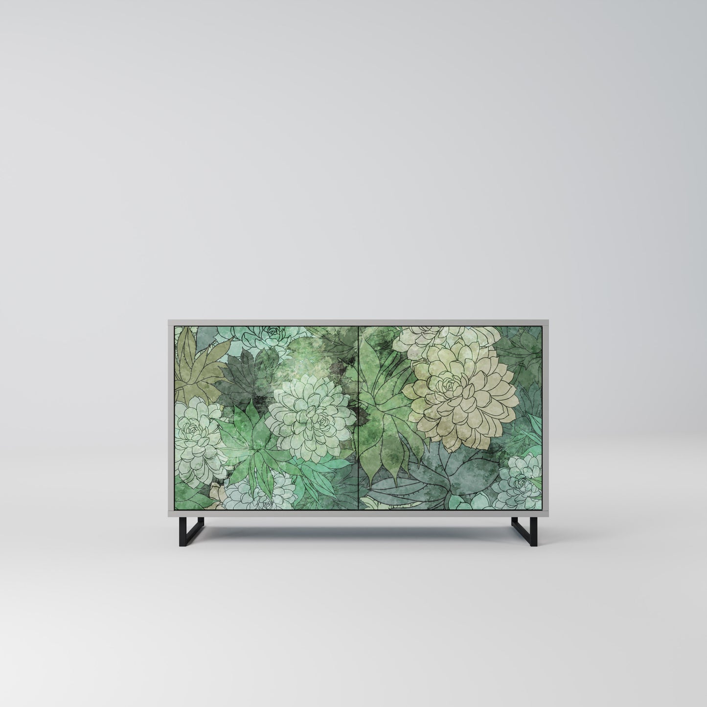 SUCCULENT CLUSTER 2-Door Sideboard in Grey Finish