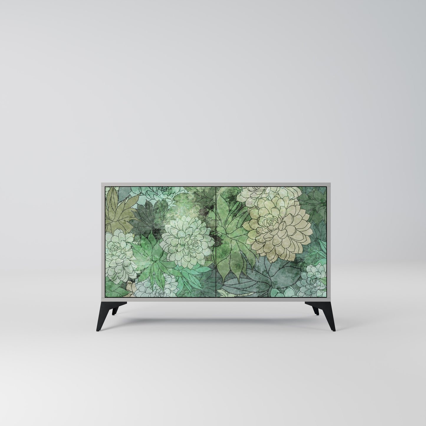 SUCCULENT CLUSTER 2-Door Sideboard in Grey Finish