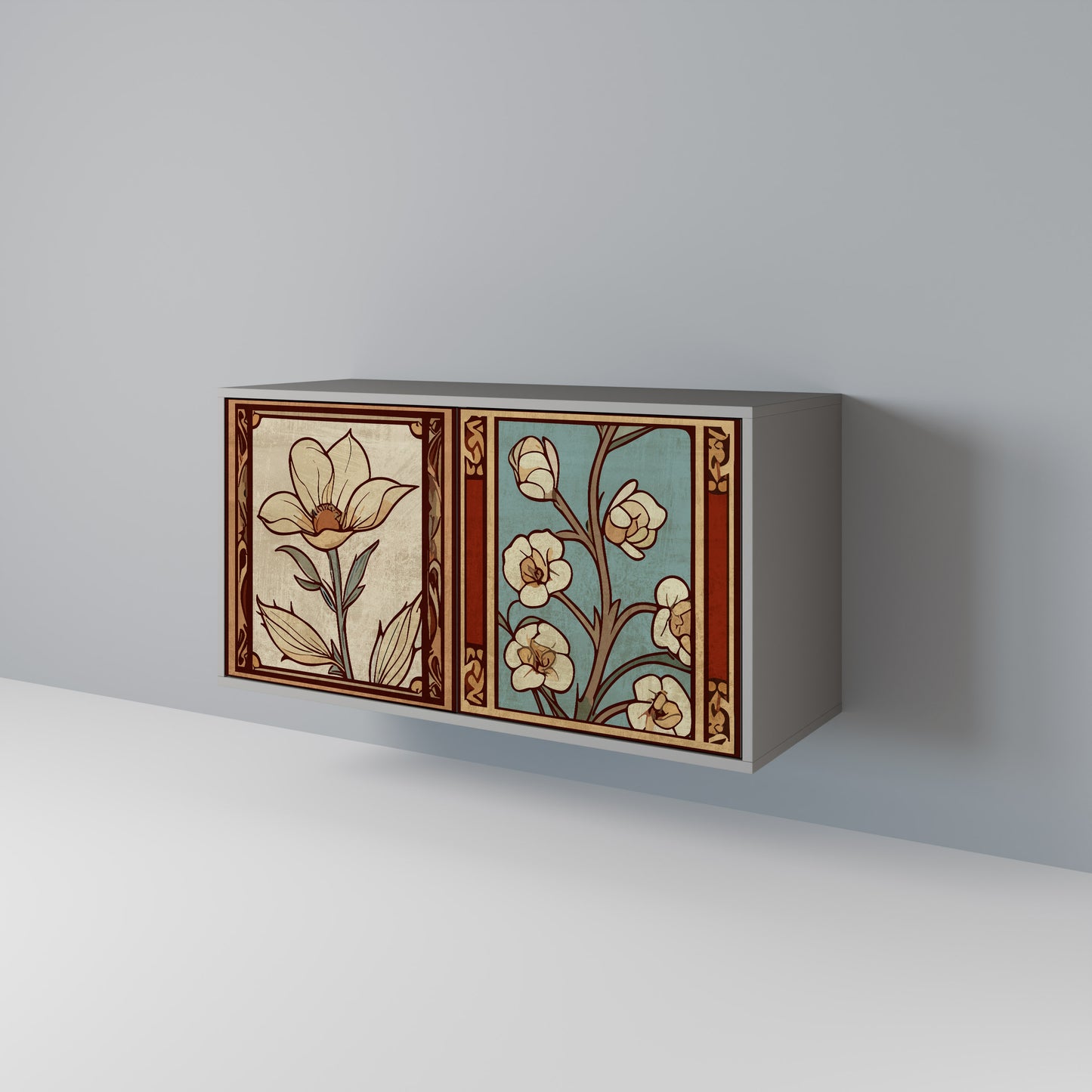 TIMELESS FLORA 2-Door Sideboard in Grey Finish