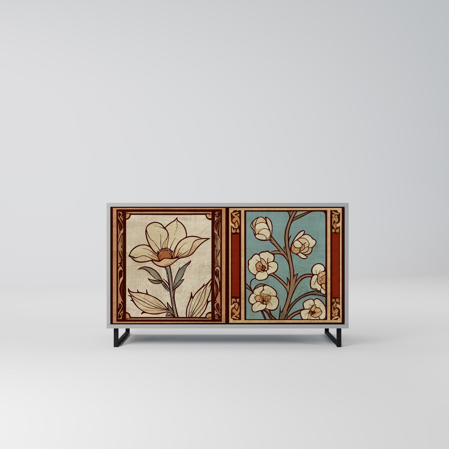 TIMELESS FLORA 2-Door Sideboard in Grey Finish