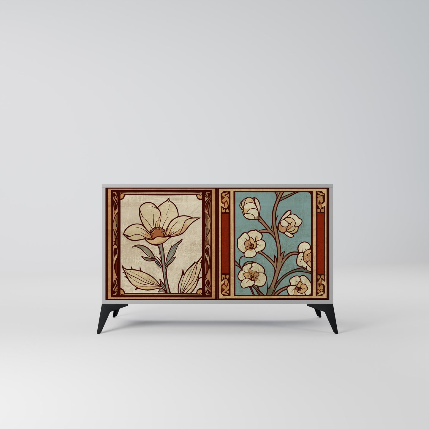 TIMELESS FLORA 2-Door Sideboard in Grey Finish