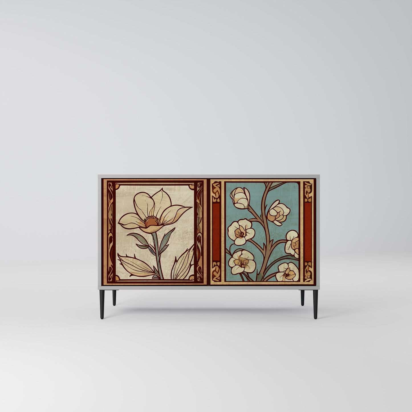 TIMELESS FLORA 2-Door Sideboard in Grey Finish