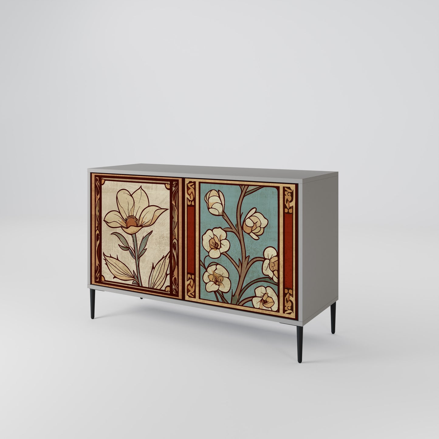 TIMELESS FLORA 2-Door Sideboard in Grey Finish