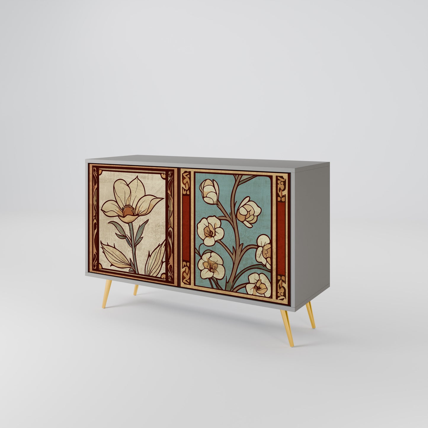 TIMELESS FLORA 2-Door Sideboard in Grey Finish